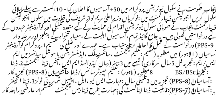 School Education Department Jobs